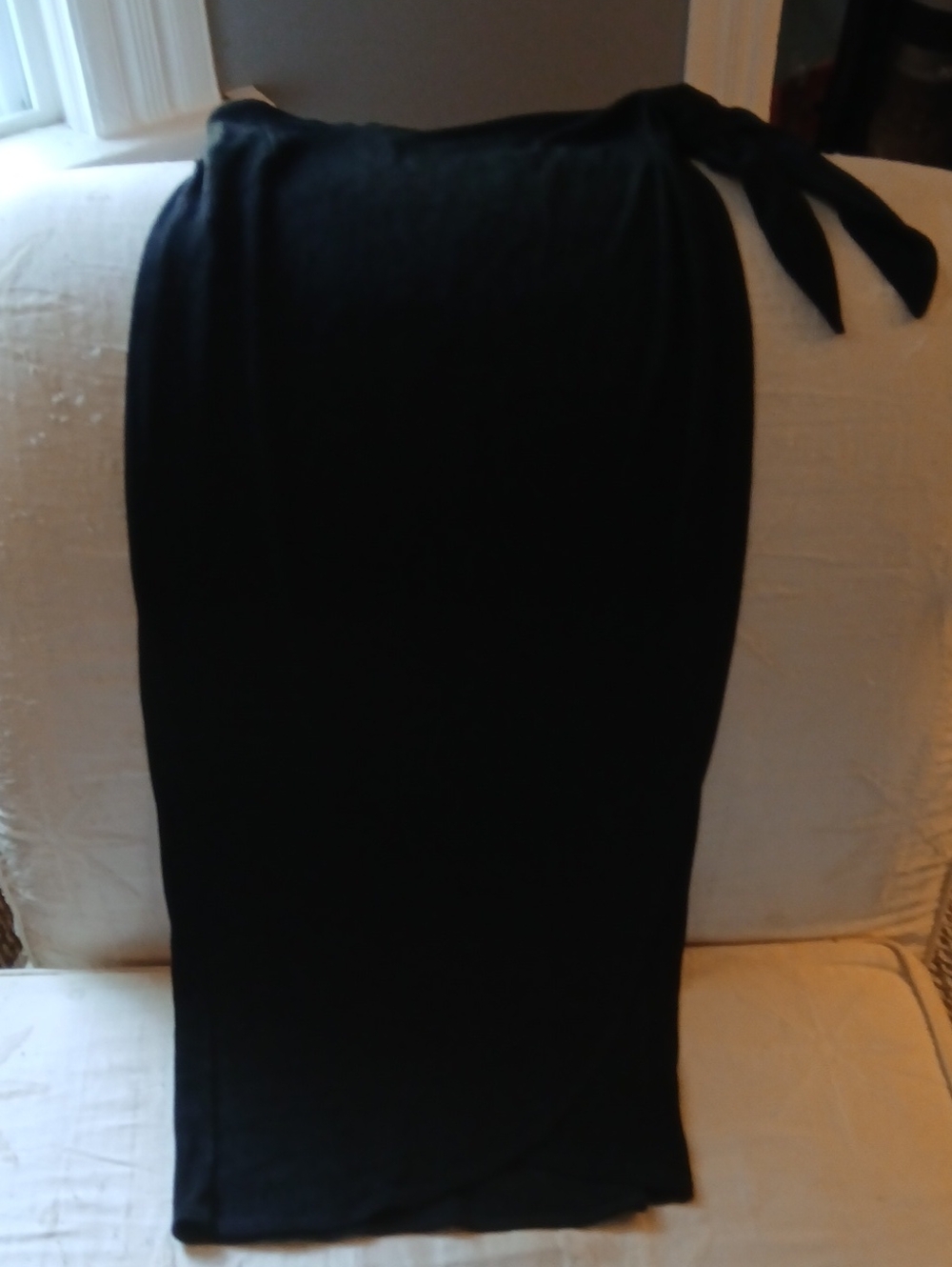 Classic Black Wrap Maxi Skirt - Women's Elegant Knit Skirt